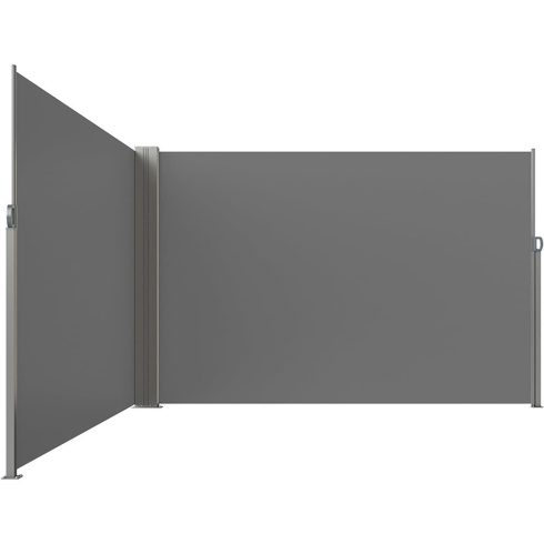 LUARO oldalsó terasz sarok napellenző behúzható árnyékoló 180 x 620 cm szürke