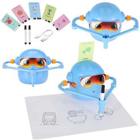 Interaktív oktatási robot játék játék tanulni rajzolni fiche markerek kék