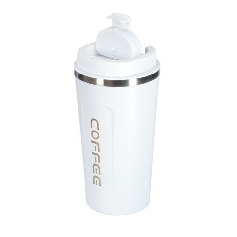 Termikus bögre szájkosárral LED termosz 500ml fehér