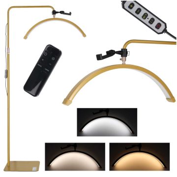   Lampa do przedłużania rzęs LED 36W regulowana kosmetyczna bezcieniowa łuk złota