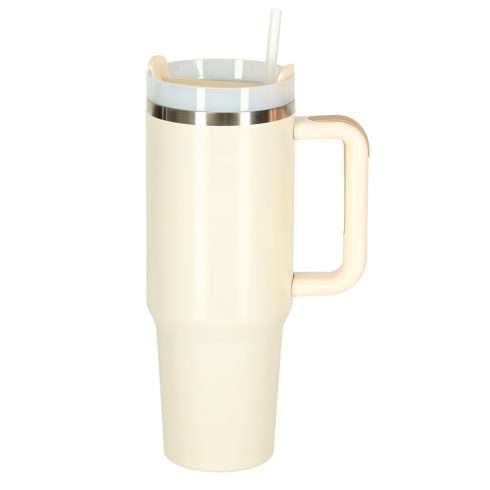 Termikus bögre szívószállal és fogantyúval termosz 1200ml tejszínhab