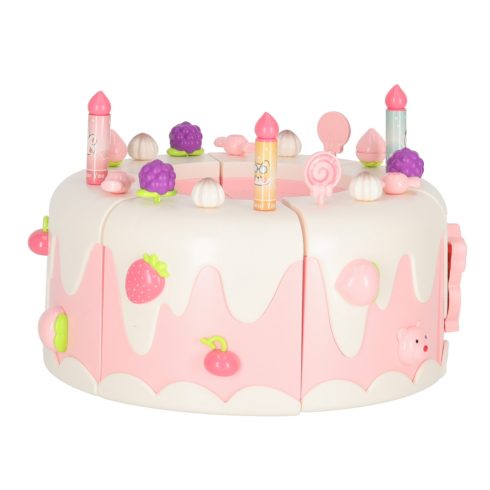 Születésnapi torta felhalmozott vágás tépőzár zene könnyű konyha 16 darab rózsaszínű