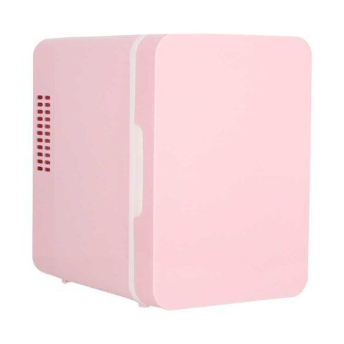 Utazás elektromos autó mini hűtőszekrény élelmiszer kozmetikumok fűtés hűtés 2in1 4L rózsaszínű