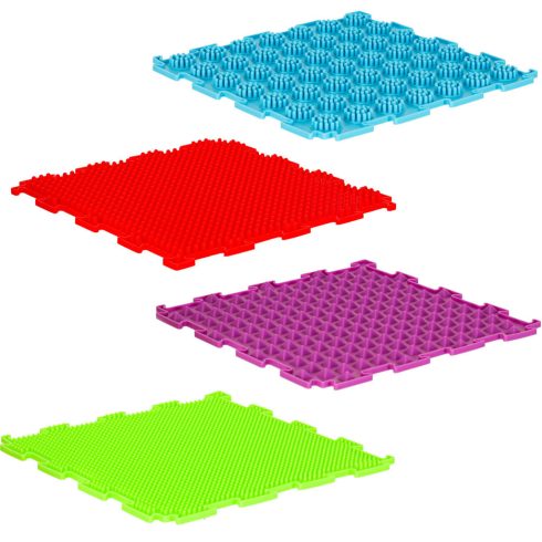 Montessori szenzoros kirakós szőnyeg talpmasszázshoz 8 db