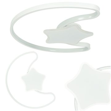   LED mennyezeti plafond lámpa gyerekszobába dimmelhető LUMELA + távirányító hold fehér