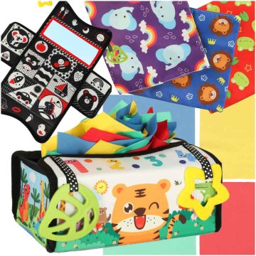 Sorter szenzoros törlőkendők doboz montessori mat 2in1