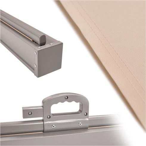 LUARO behúzható napellenző 180 x 400 cm bézs színű, oldalsó terasz napellenzője