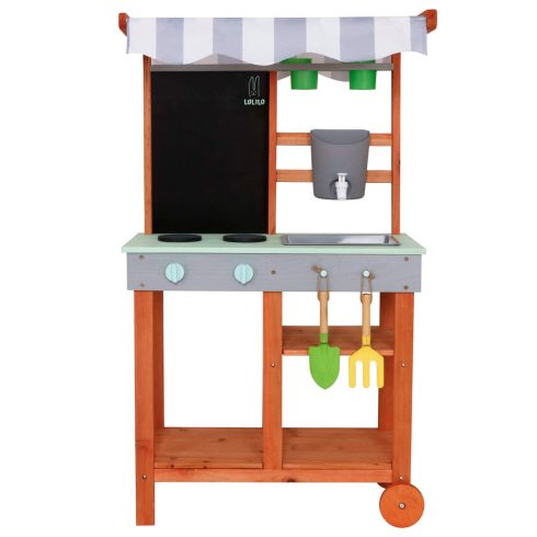 Kerekes kerti sárkonyha kerekeken kiegészítők csap kültéri Lulilo Sableto 116 cm