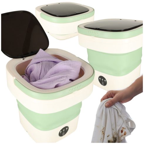 Mini összecsukható hordozható mosógép 12L zöld