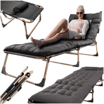 Tourist összecsukható ágy 198 cm sötétszürke