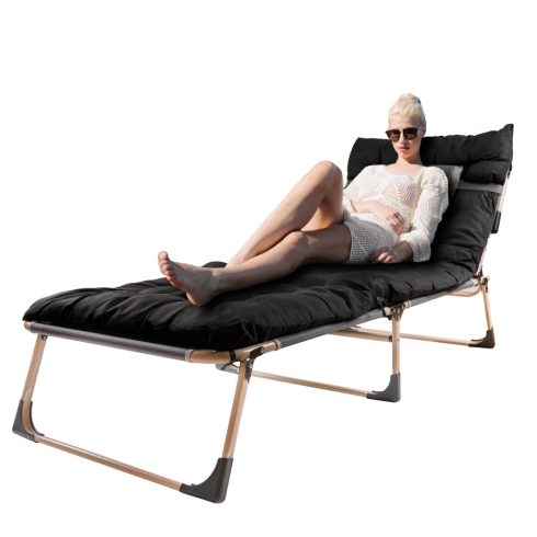 Tourist összecsukható ágy 198 cm fekete