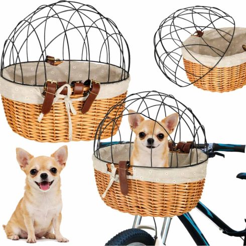 Rattan kerékpárkosár fém kerettel