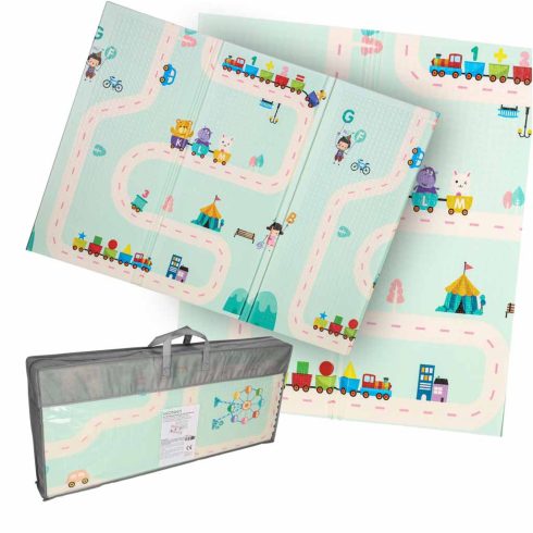 Oktatási kétoldalas habszivacs összecsukható panda utcai szőnyeg 180 x 200cm