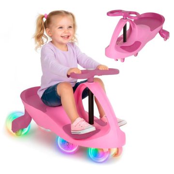 Gravitációs hullámvasút izzó LED kerekek rózsaszínű