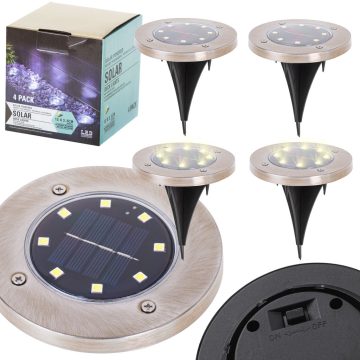   Napelemes földi kerti felülvilágító 8LED 4db meleg fehér