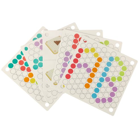 Oktatási montessori gyöngygolyó mozaik puzzle 77el.