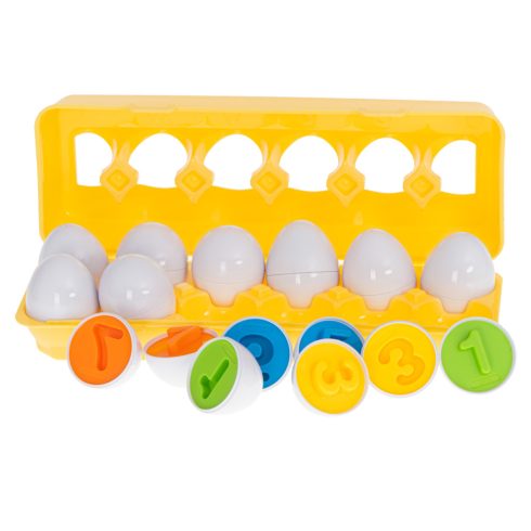 Oktatási sorter puzzle megfelelő formák számok tojások 12db