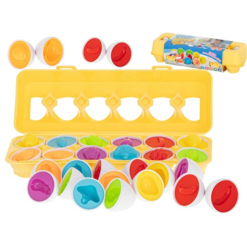 Oktatási sorter puzzle mérkőzés formák gyümölcs tojások 12db