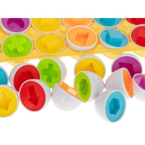 Oktatási kirakójáték sorter mérkőzés tojás formák 12db