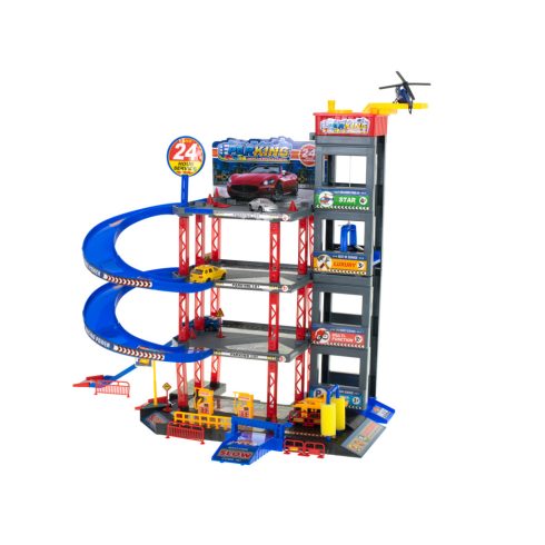 Parkolóház kétszintes benzinkút autómosó