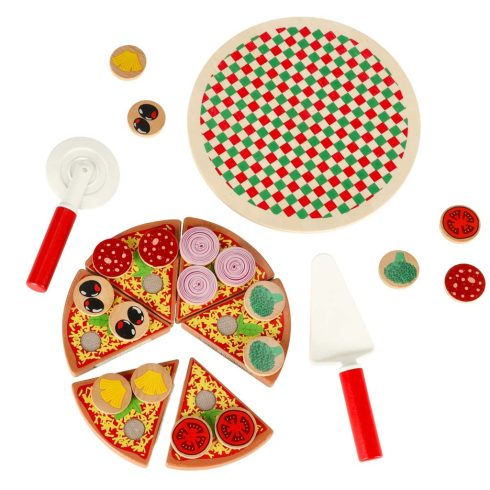 Pizza fa játékkészlet tartozékokkal