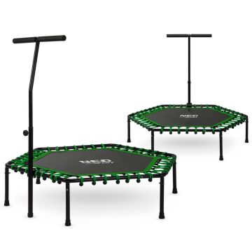   Neo-Sport 127 cm-es fitnesz trambulin fogantyúval – hatszögletű, zöld