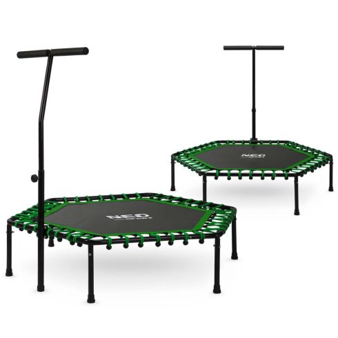 Neo-Sport 127 cm-es fitnesz trambulin fogantyúval – hatszögletű, zöld