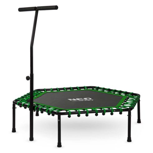 Neo-Sport 127 cm-es fitnesz trambulin fogantyúval – hatszögletű, zöld