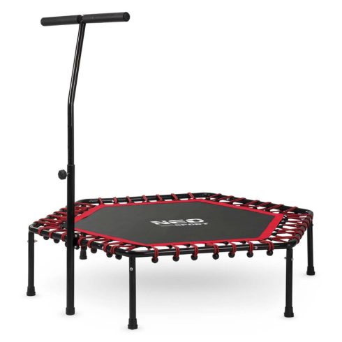 Neo-Sport 127 cm-es fitnesz trambulin fogantyúval – hatszögletű, piros