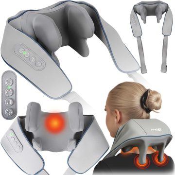   Shiatsu hátsó nyakmasszírozó 3 üzemmódú, vezeték nélküli fűtésű Neo-Sport NS-505