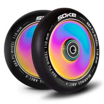 110 mm-es szilárd szivárványos roller kerekek, 2 db