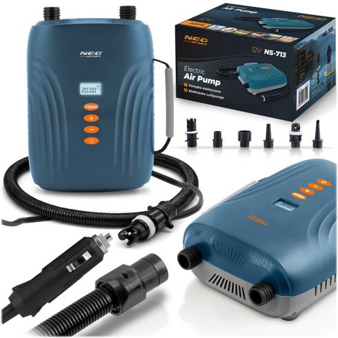 Elektromos szivattyú SUPa felfújható csónak matrachoz + 6 db 12V-os adapter Neo-Sport NS-713