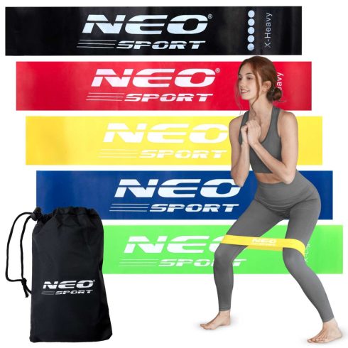 Ellenállási szalag készlet gyakorlatokhoz NS-959 Neo-Sport 5 db
