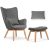 Wingback szék lábtartóval Sofotel Norse szürke