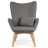 Wingback szék lábtartóval Sofotel Norse szürke