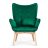 Wingback szék lábtartóval Sofotel Norse sötétzöld