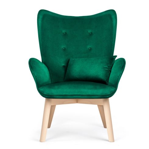 Wingback szék lábtartóval Sofotel Norse sötétzöld