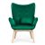 Wingback szék lábtartóval Sofotel Norse sötétzöld