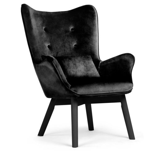 Wingback szék lábtartóval Sofotel Norse fekete