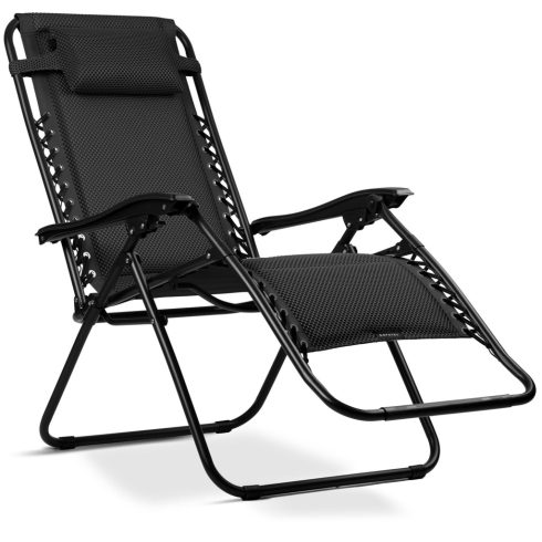 Sofotel ChillWell Puha összecsukható kerti nyugágy párnával, fekete