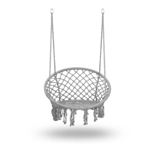 BOHO függő hinta kerti szék, szürke