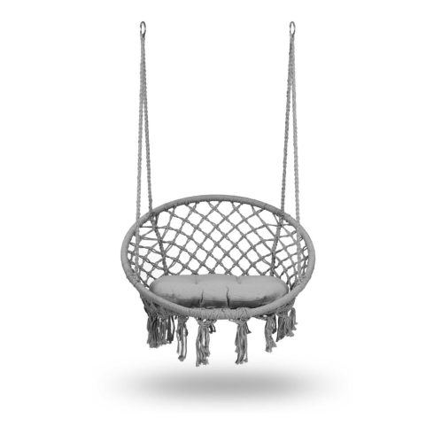 BOHO szürke függő kerti hintaszék + párna