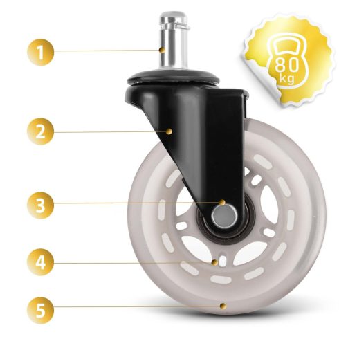 Gumi kerekek átlátszó Sofotel fotelekhez, 5 db