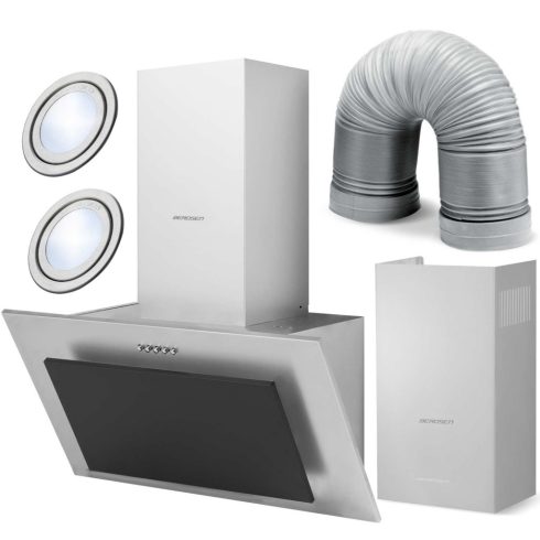 60 cm-es kéményes páraelszívó, rozsdamentes acél + fekete BT-209