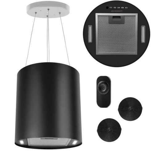 35 cm-es fekete falra szerelhető páraelszívó BT-227