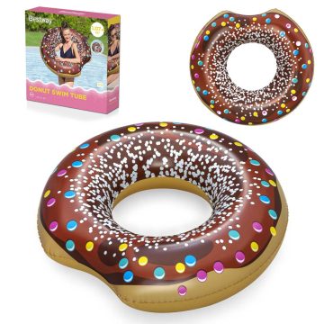 Felfújható strandúszógyűrű barna Donut 107cm BESTWAY