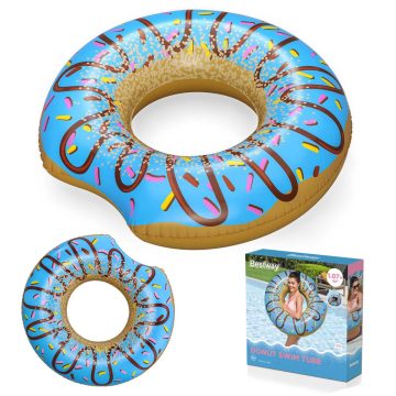   Felfújható strandúszógyűrű kék ​​Donut 107cm BESTWAY