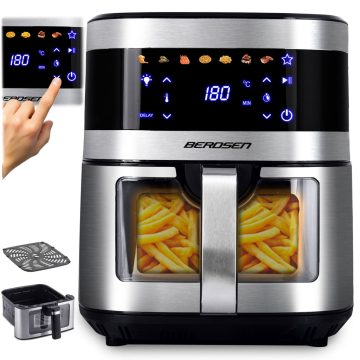   Légsütő, nagy sütő, 9,1 l, Berdsen 1700 W BD-656, ezüst