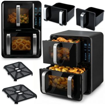   Frytkownica beztłuszczowa dwukomorowa pionowa 12 l Air fryer frytownica Berdsen 2800W BD-664 