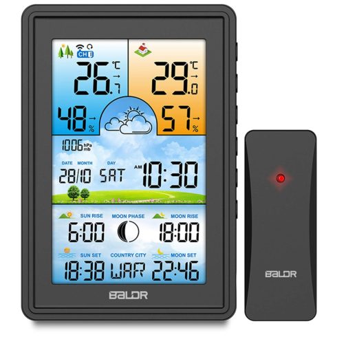 Meteorológiai állomás kijelzővel BD-906 fekete